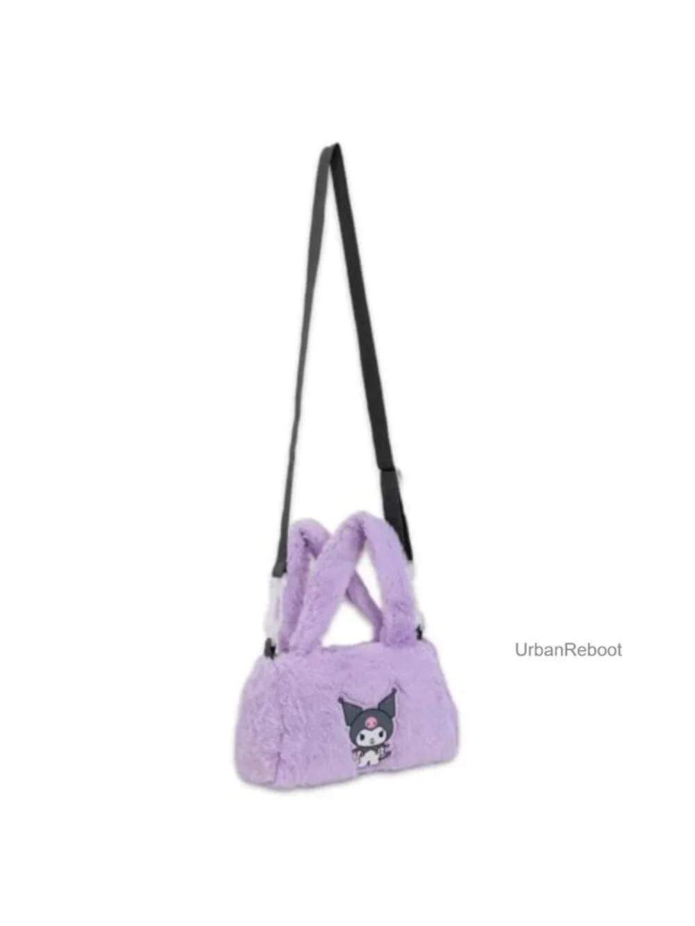 Kuromi Plush Purse for Girls Set Fuzzy Shoulder Bag Stickers Water Bottle